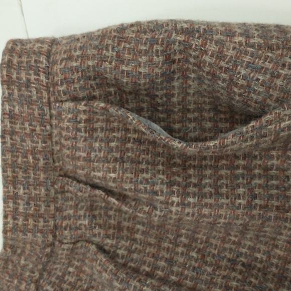 Vintage Tweed Suit Skirt Blazer Brooks Brothers Woven Neutral Wool Tailored USA - Picture 12 of 13